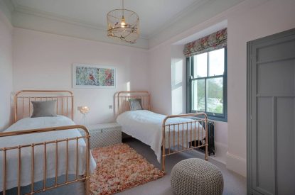 A twin bedroom at Bracken Grange, Ceredigion