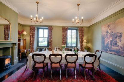 The formal dining room at Bracken Grange, Ceredigion
