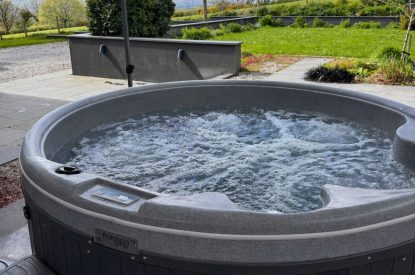 The hot tub at Bracken Grange, Ceredigion