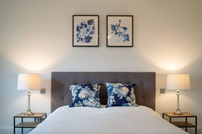 A king-size bedroom at Bracken Grange, Ceredigion
