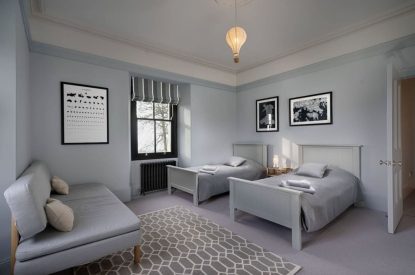 A twin bedroom at Bracken Grange, Ceredigion