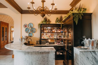 The cocktail bar at Stoke Hall, Nottinghamshire