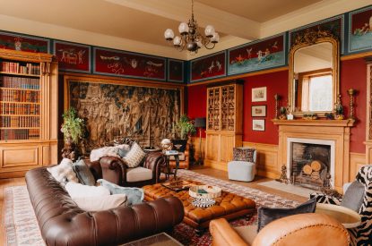 The drawing room at Stoke Hall, Nottinghamshire