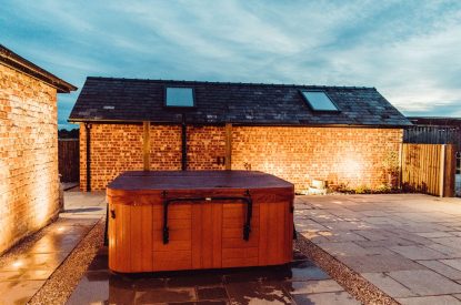 The hot tub at Malbank Barn, Cheshire