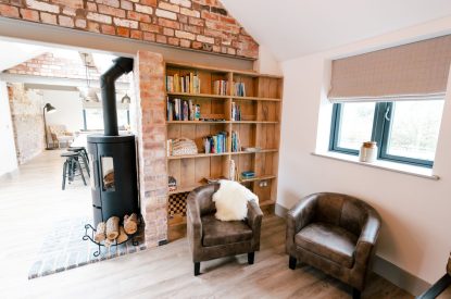 The log burner at Malbank Barn, Cheshire