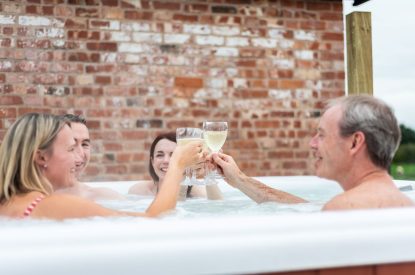The hot tub at Malbank Barn, Cheshire