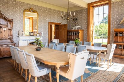 The dining room at Stoke Hall, Nottinghamshire