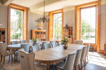 The dining room at Stoke Hall, Nottinghamshire