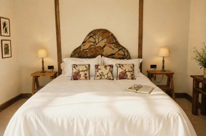 A king-size bedroom at Fox Hallow, Cheshire