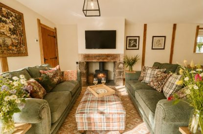 The living room at Fox Hallow, Cheshire