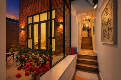 The courtyard at The Wivenhoe Hideaway, Essex