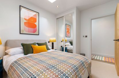 A double bedroom at The Wivenhoe Hideaway, Essex