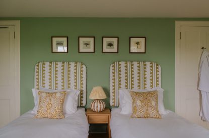 A twin bedroom at Isla Farmhouse, Perthshire