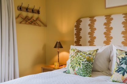A king-size bedroom at Isla Farmhouse, Perthshire