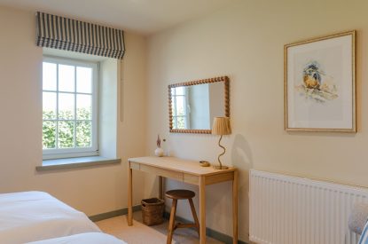 A twin bedroom at Isla Farmhouse, Perthshire