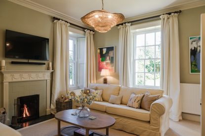 The sitting room at Isla Farmhouse, Perthshire