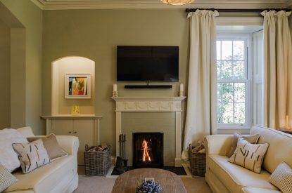 The open fire at Isla Farmhouse, Perthshire