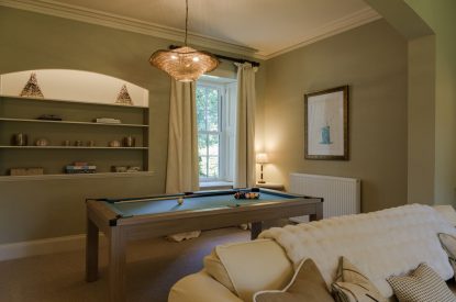The pool table at Isla Farmhouse, Perthshire