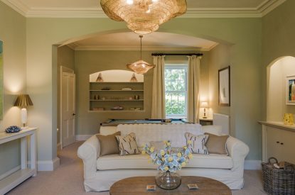 The sitting room at Isla Farmhouse, Perthshire