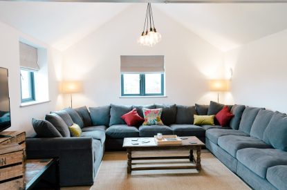 The living room at Malbank Barn, Cheshire