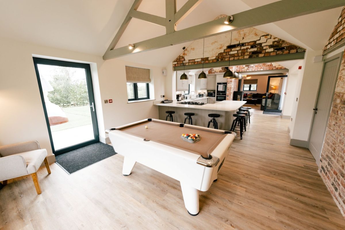 The pool table at Malbank Barn, Cheshire