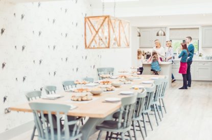The dining room at Malbank Barn, Cheshire