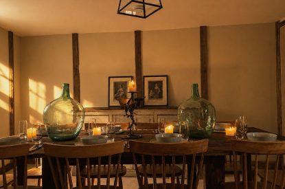 The dining table at Fox Hallow, Cheshire