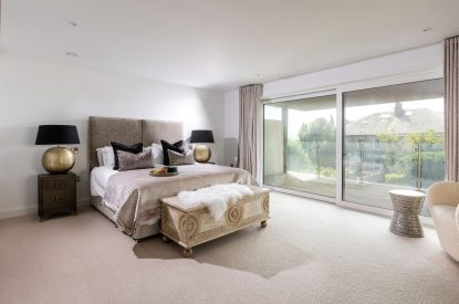 A king-size bedroom at Mount's Bay House, Cornwall