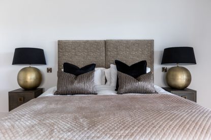 A king-size bedroom at Mount's Bay House, Cornwall
