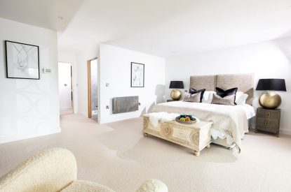A king-size bedroom at Mount's Bay House, Cornwall