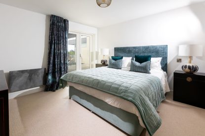 A king-size bedroom at Mount's Bay House, Cornwall