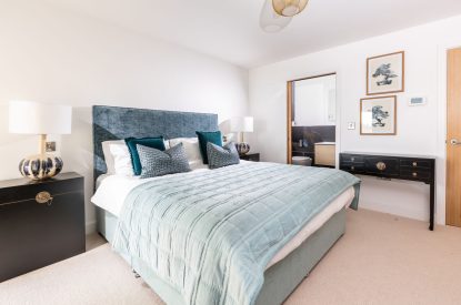 A king-size bedroom at Mount's Bay House, Cornwall