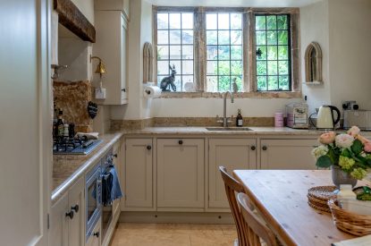 The kitchen at Wild Rose Cottage, Cotswolds