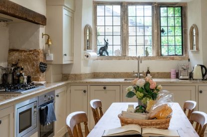 The kitchen at Wild Rose Cottage, Cotswolds