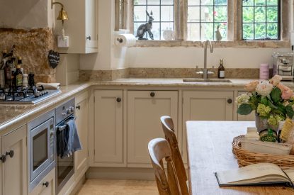 The kitchen at Wild Rose Cottage, Cotswolds