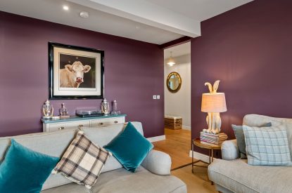The living room at Channel View, Oxwich