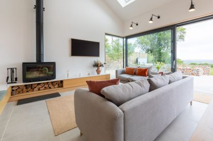 Open plan living space at Skylark, Bradworthy, Devon