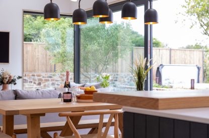The dining area at Skylark, Bradworthy, Devon