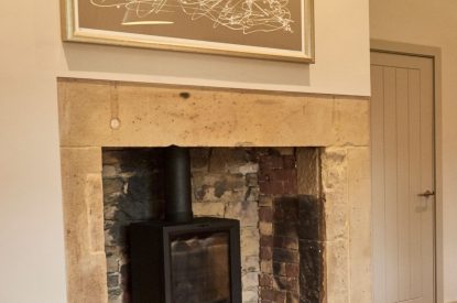 The wood burner at Senner Stalls, Northumberland