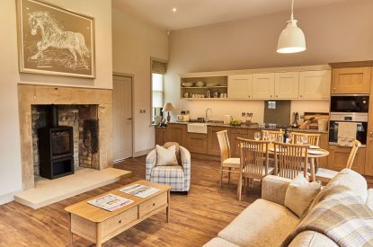 Open plan living space at Senner Stalls, Northumberland