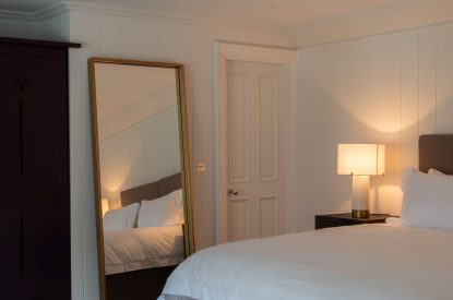 A super king size bedroom at Muirfield Green, East Lothian