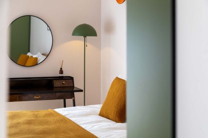 A bedroom at Woodlark, Devon