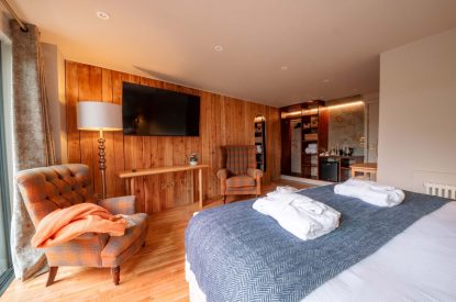 A super king-size bedroom at Silver Crescent House, Lake District