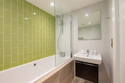 A bathroom at Silver Crescent House, Lake District