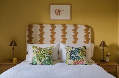A king-size bedroom at Isla Farmhouse, Perthshire