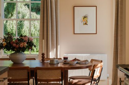 The dining area at Isla Farmhouse, Perthshire