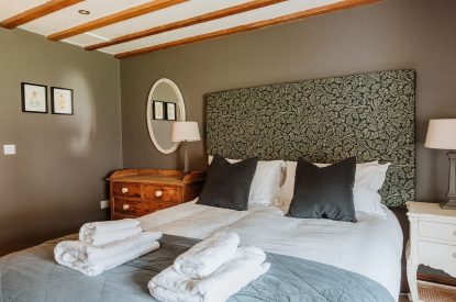 A king-size bedroom at The Mill Courtyard, Herefordshire