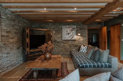 The TV lounge at The Mill Courtyard, Herefordshire