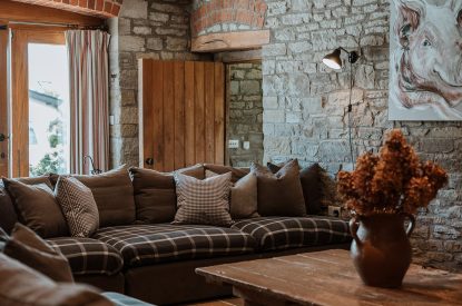 The TV lounge at The Mill Courtyard, Herefordshire