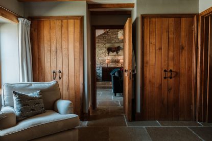 A super-king-size bedroom at The Mill Courtyard, Herefordshire